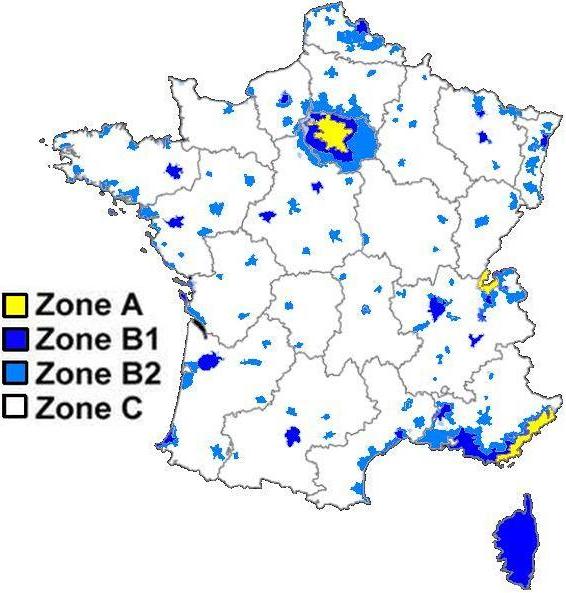 Carte des zones PTZ+ 2013